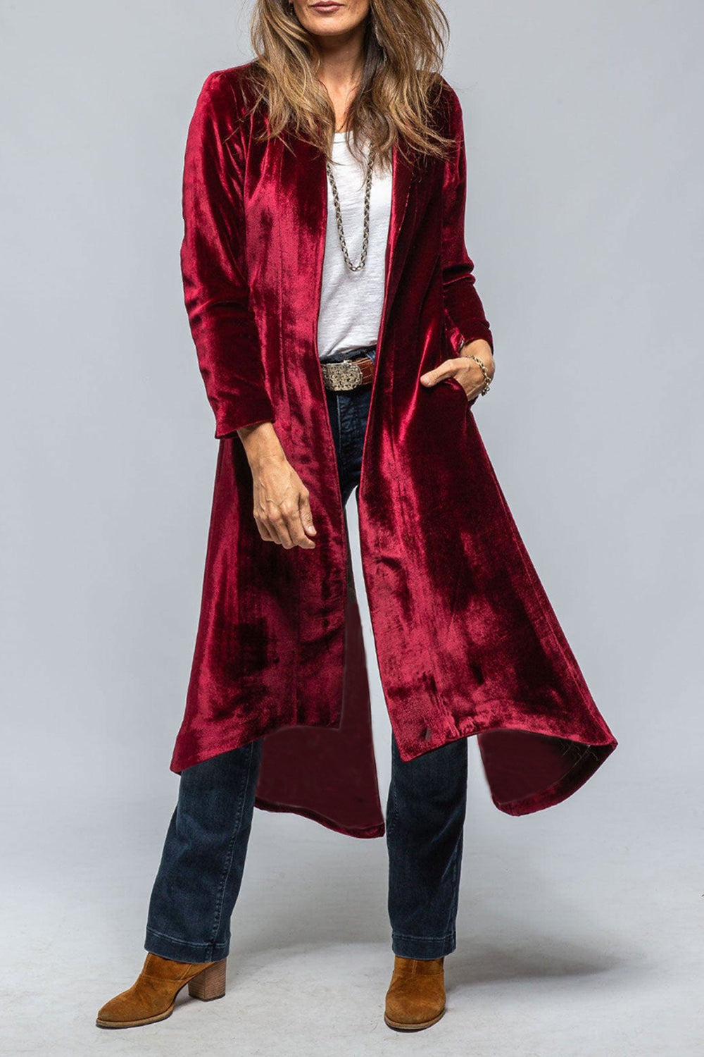 Slit Back Open Front Cardigan-Angel Casuals
