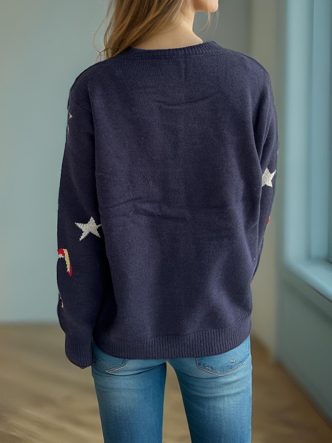 Candy Cane & Star Button Down Long Sleeve Cardigan-Angel Casuals