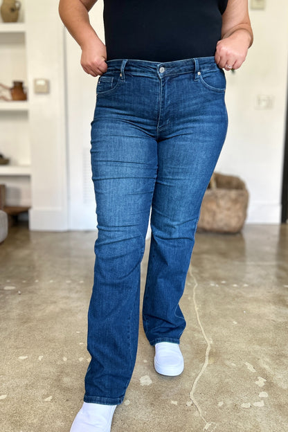 Judy Blue Full Size Tummy Control Straight Jeans-Angel Casuals