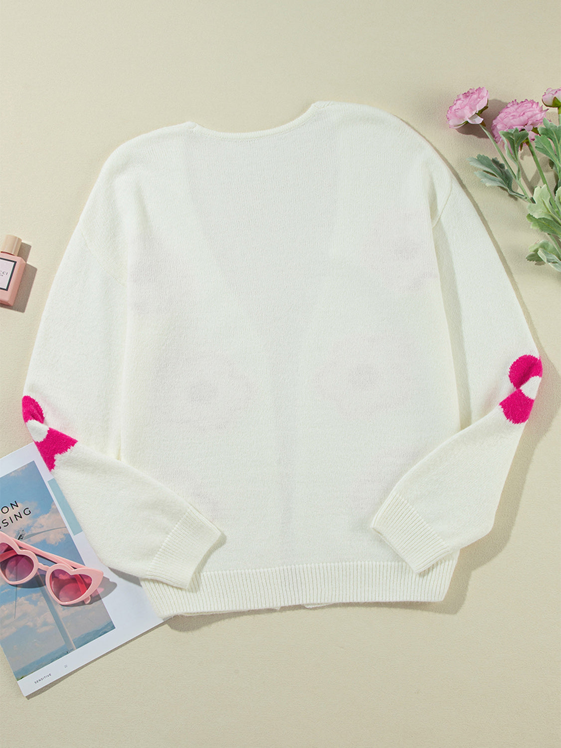 Flower Open Front Long Sleeve Cardigan-Angel Casuals