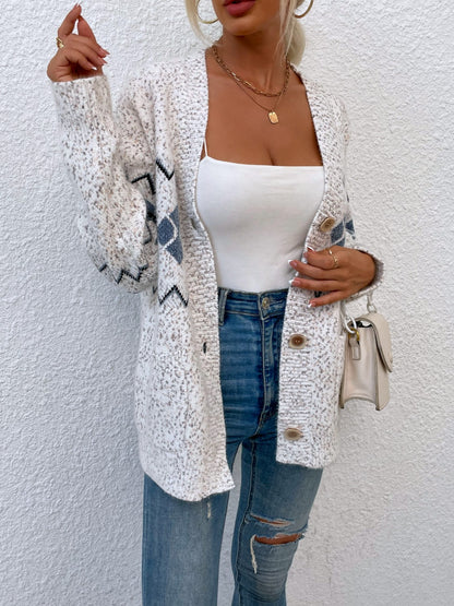Heathered Pocketed Button Up Cardigan-Angel Casuals