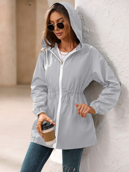 Ivy Lane Outdoor Waterproof Long Sleeve Hooded Windbreaker-Angel Casuals