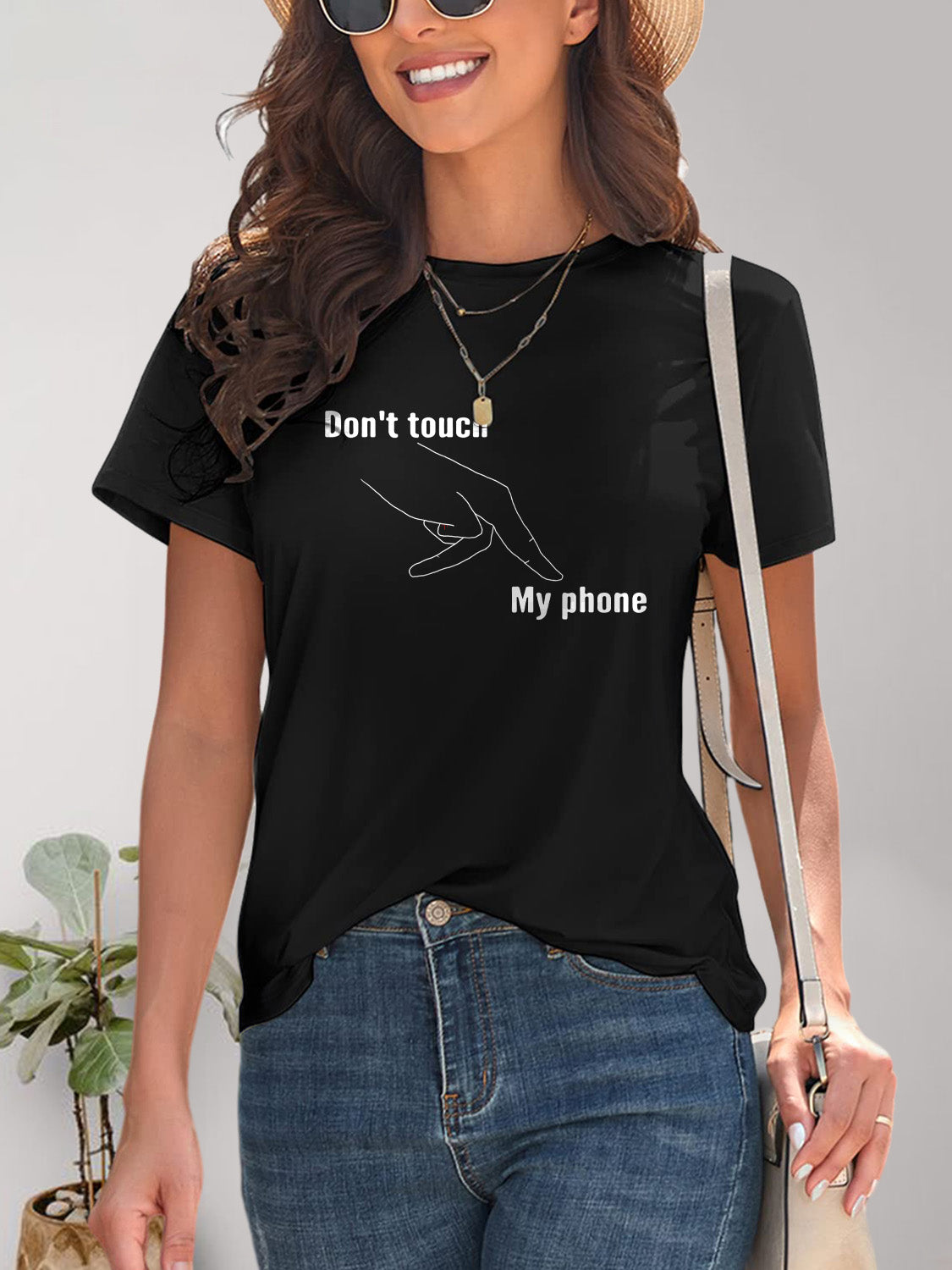 Graphic Round Neck Short Sleeve T-Shirt-Angel Casuals
