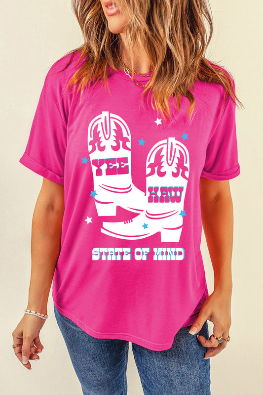 Graphic Round Neck Short Sleeve T-Shirt-Angel Casuals