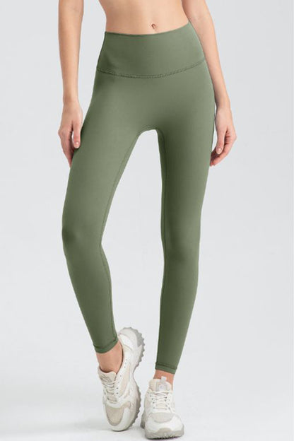 Wide Waistband Sport Leggings-Angel Casuals