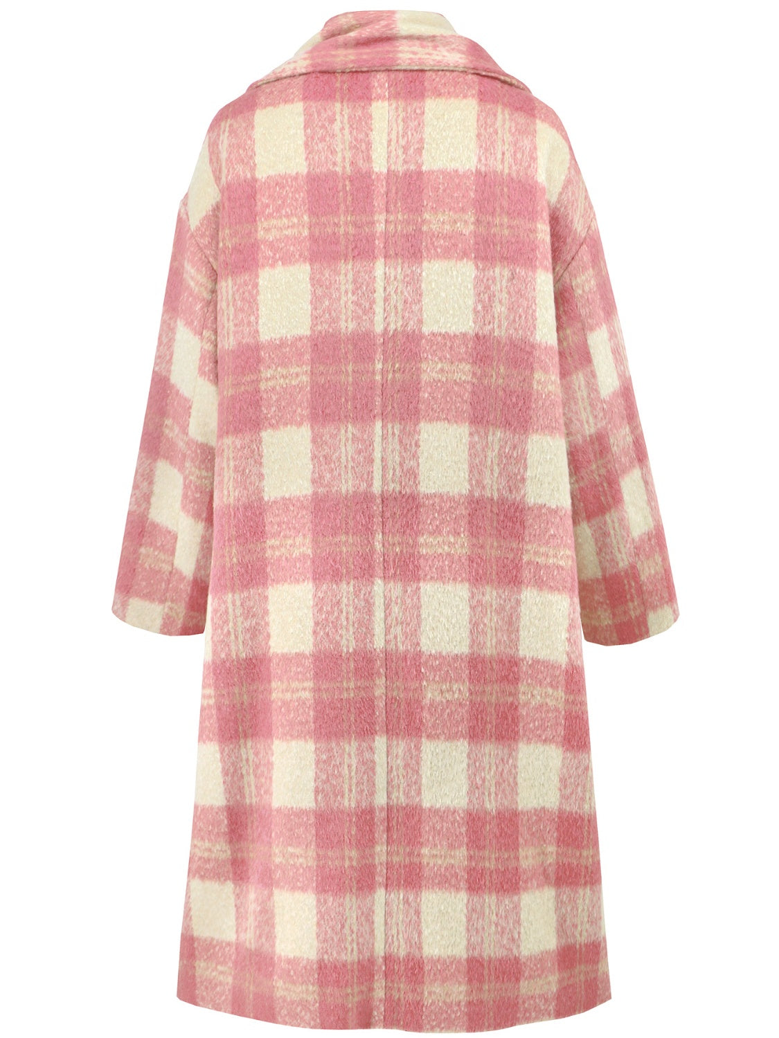 Plaid Button Up Long Sleeve Coat-Angel Casuals