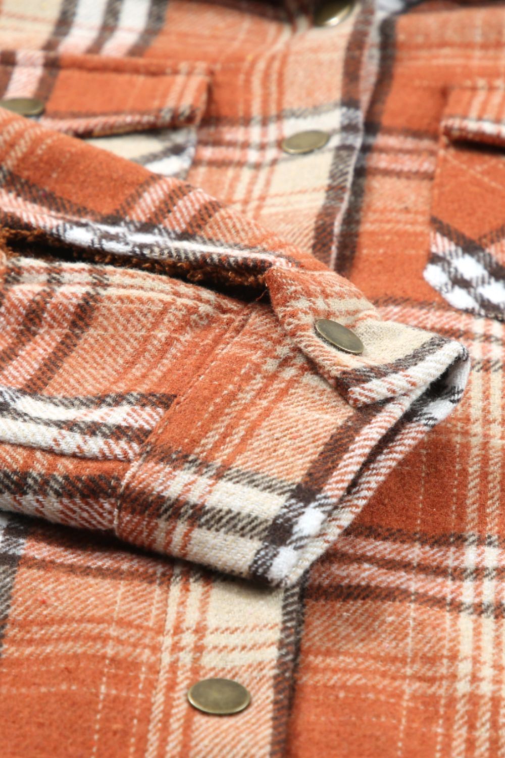 Plaid Button Up Long Sleeve Hooded Jacket-Angel Casuals