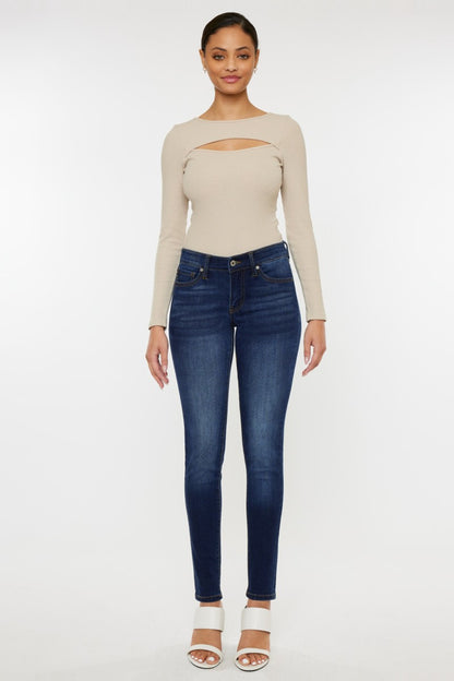 Kancan Mid Rise Gradient Skinny Jeans-Angel Casuals