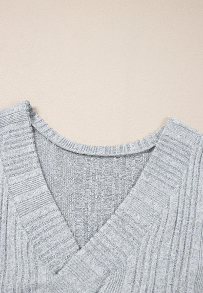 Crossover Backless Long Sleeve Knit Top-Angel Casuals