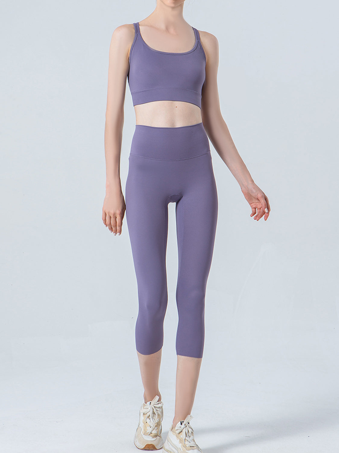 Wide Waistband Cropped Sports Leggings-Angel Casuals