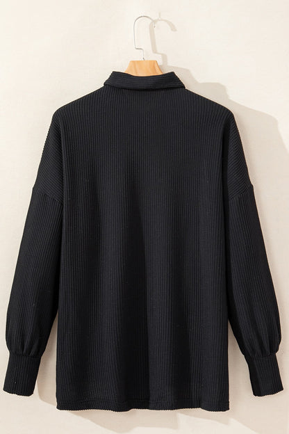 Sequin Button Up Dropped Shoulder Jacket-Angel Casuals
