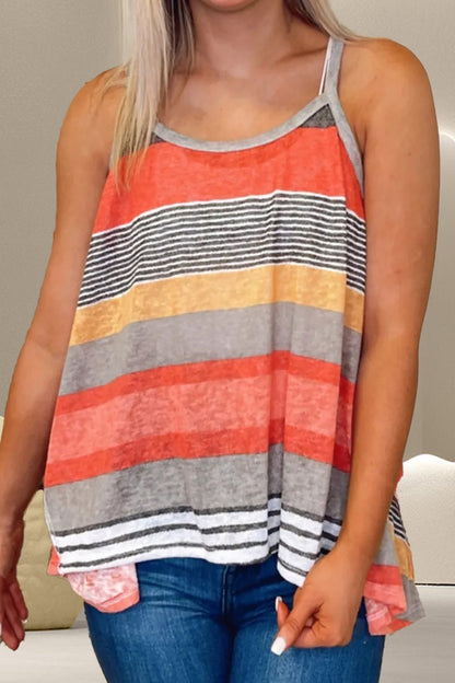 Color Block Round Neck Cami-Angel Casuals