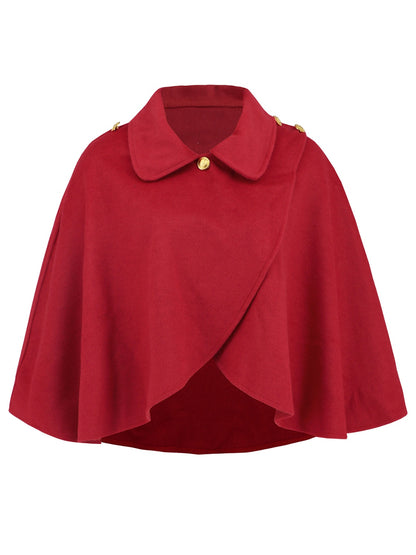 Collared Neck Cropped Cape-Angel Casuals