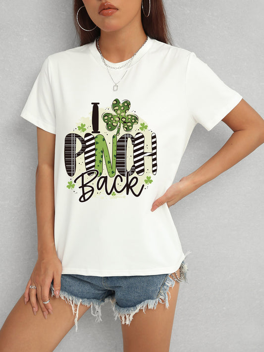 I PINCH BACK Round Neck Short Sleeve T-Shirt-Angel Casuals
