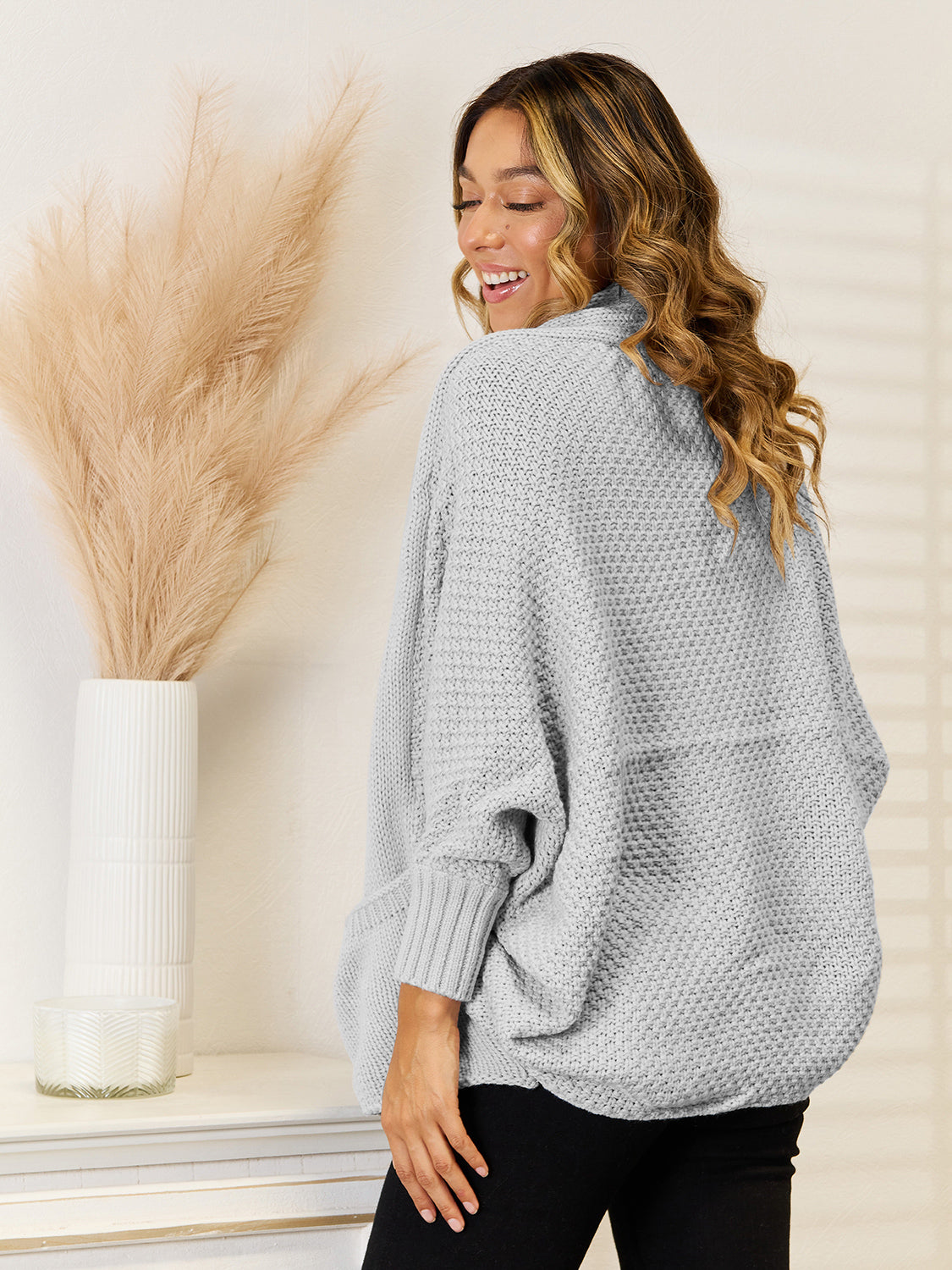 Angel Wings Open Front Cardigan with Pockets-Angel Casuals