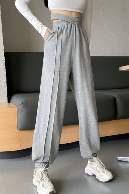 Crisscross Long Sweatpants-Angel Casuals