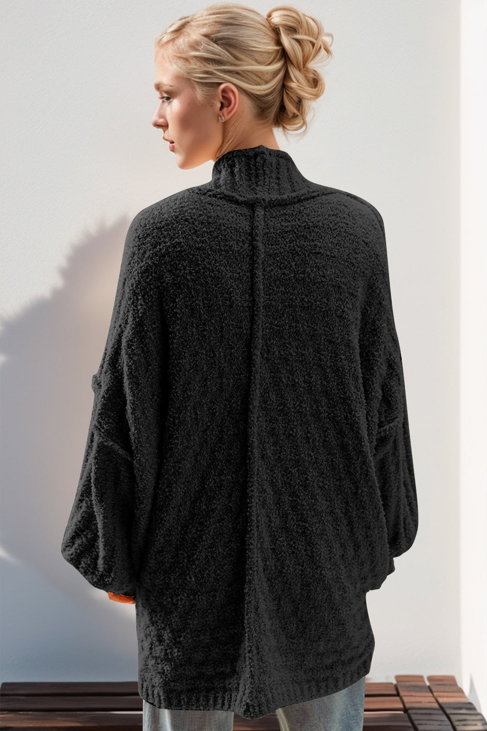 Double Take Full Size Open Front Long Sleeve Cardigan-Angel Casuals
