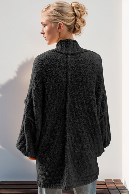 Double Take Full Size Open Front Long Sleeve Cardigan-Angel Casuals