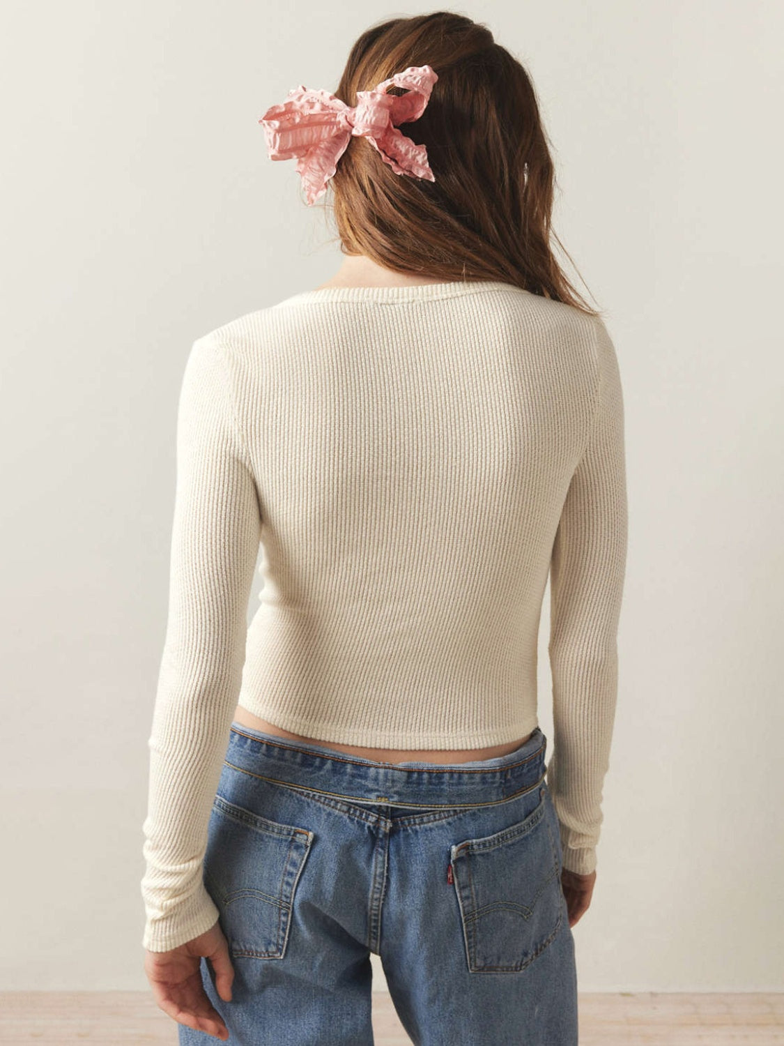 Notched Long Sleeve T-Shirt-Angel Casuals