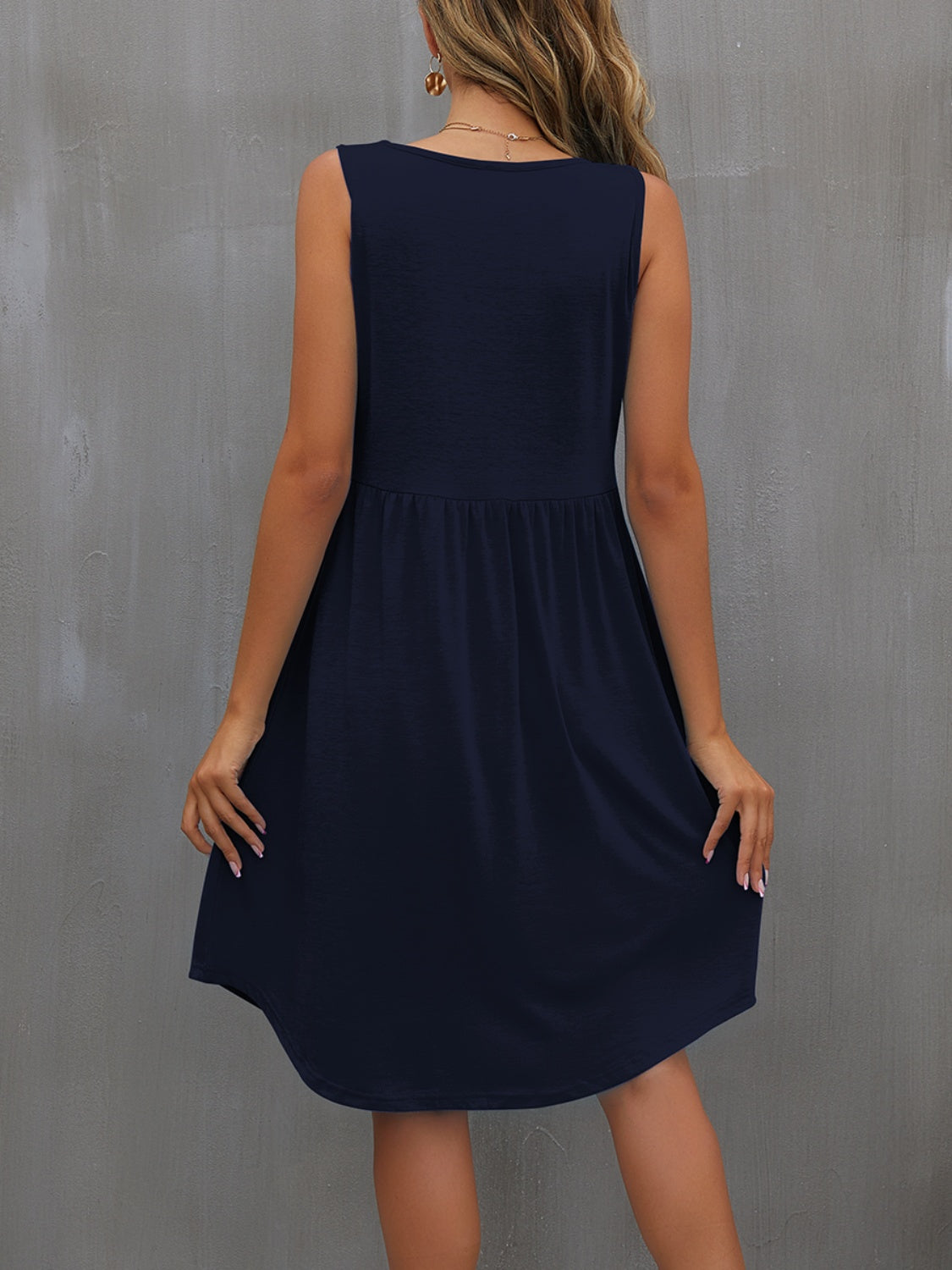 Round Neck Wide Strap Dress-Angel Casuals