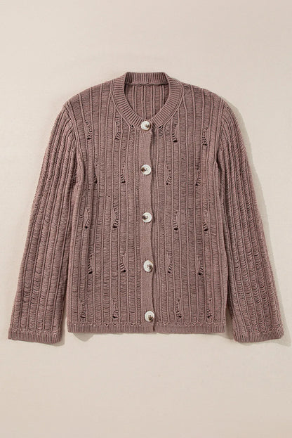 Button Up Long Sleeve Cardigan-Angel Casuals
