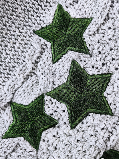 Star Embroidered V-Neck Long Sleeve Cardigan-Angel Casuals
