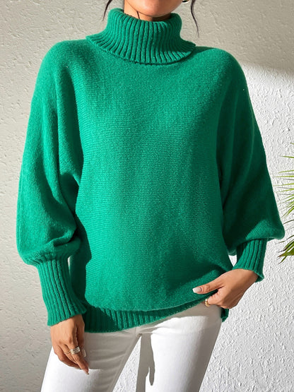 Turtleneck Long Sleeve Sweater-Angel Casuals