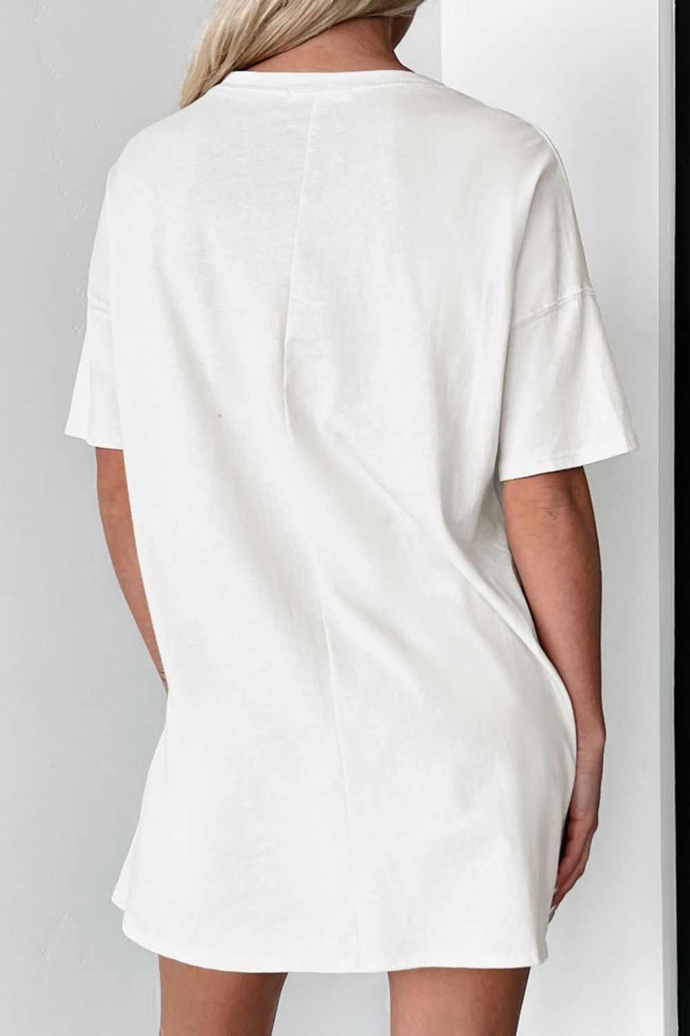 Graphic Round Neck Short Sleeve Oversize T-Shirt-Angel Casuals
