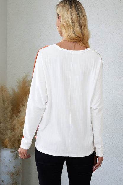 Color Block Long Sleeve T-Shirt-Angel Casuals