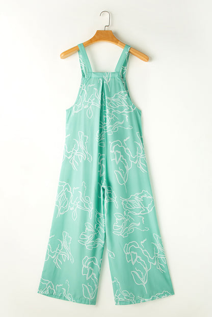 Printed Wide Strap Jumpsuit-Angel Casuals