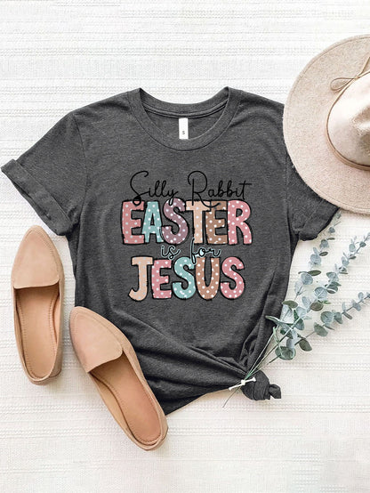 Letter Graphic Round Neck Short Sleeve T-Shirt-Angel Casuals