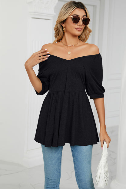 V-Neck Babydoll Top-Angel Casuals