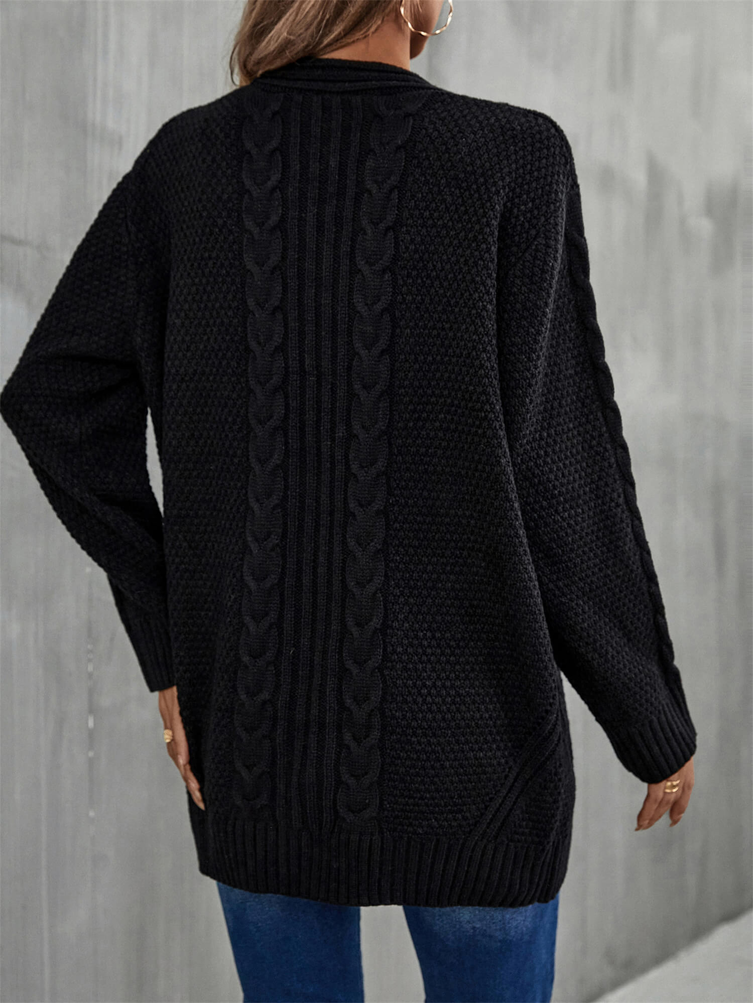 Warm Fall Mixed Knit Open Front Longline Cardigan-Angel Casuals