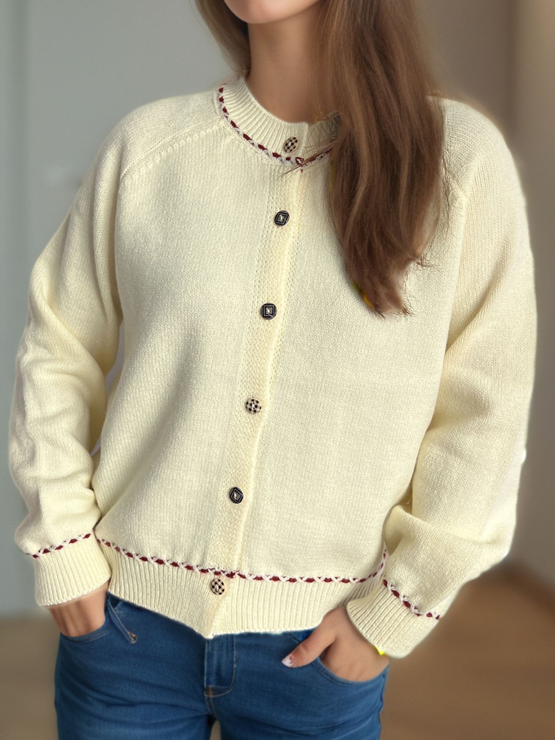 Button Down Long Sleeve Cardigan-Angel Casuals