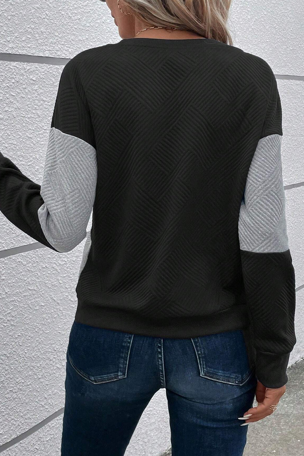 Color Block Round Neck Dropped Shoulder T-Shirt-Angel Casuals