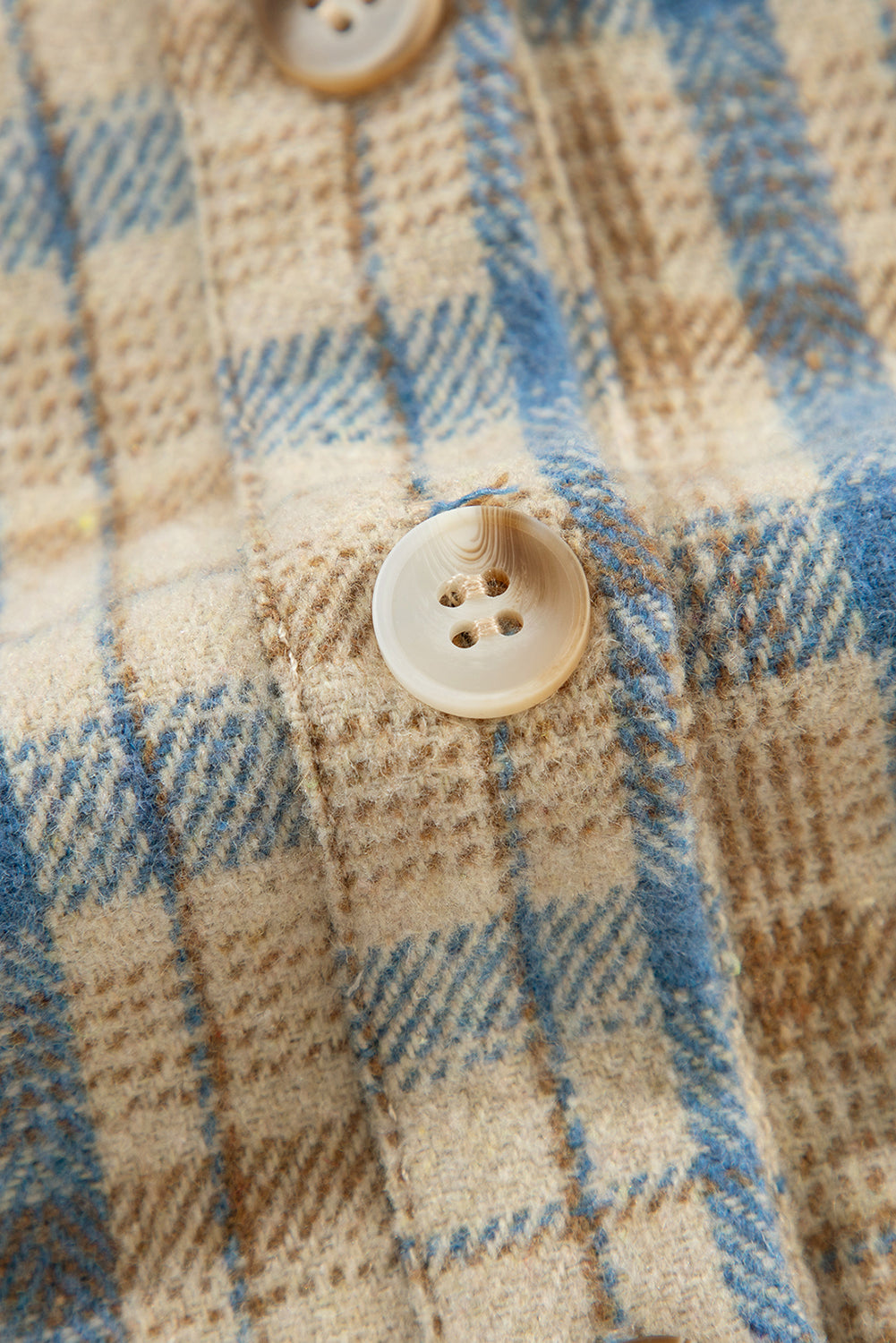 Drawstring Waffle Knit Patchwork Hooded Plaid Shacket-Angel Casuals