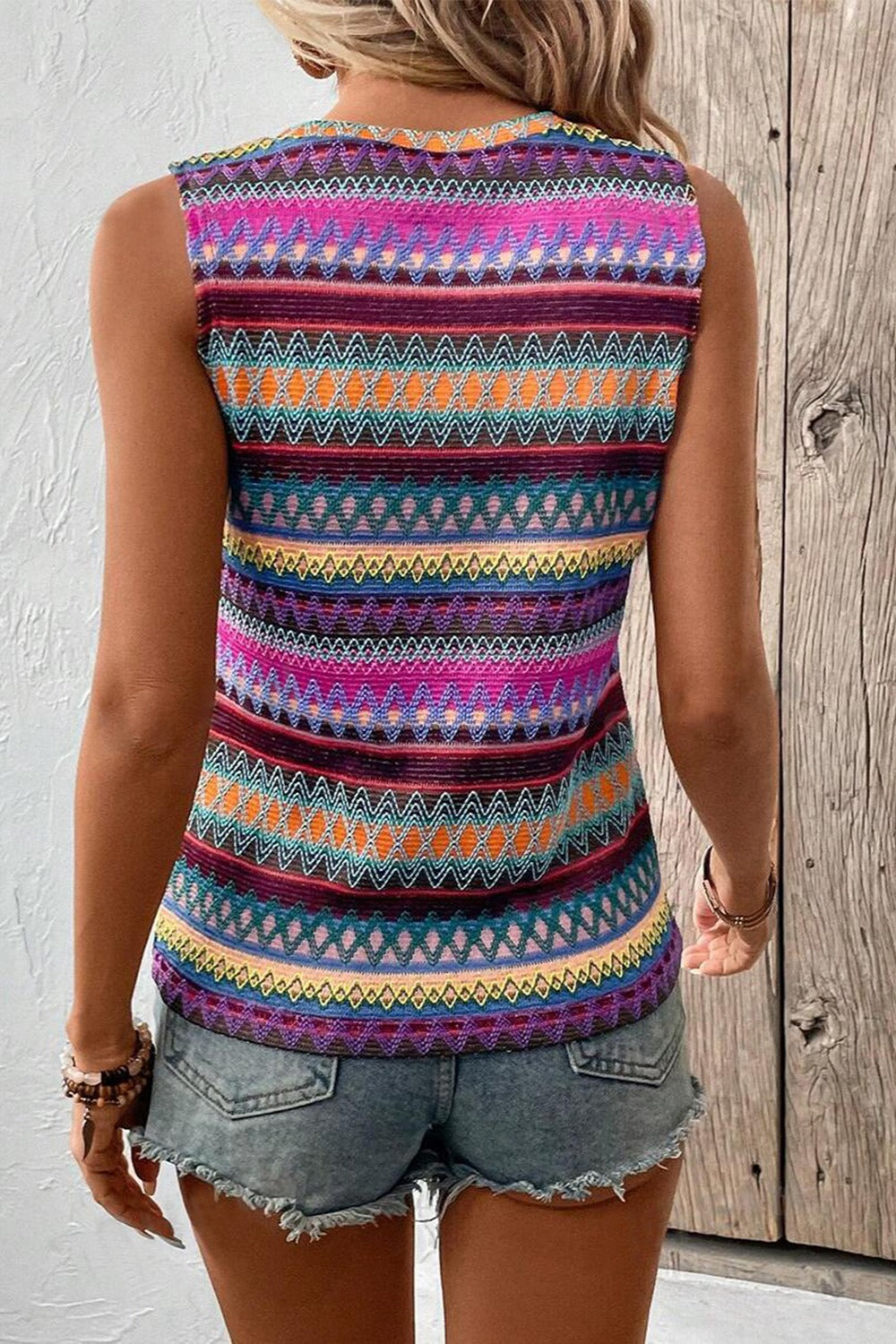 Contrast Round Neck Tank-Angel Casuals