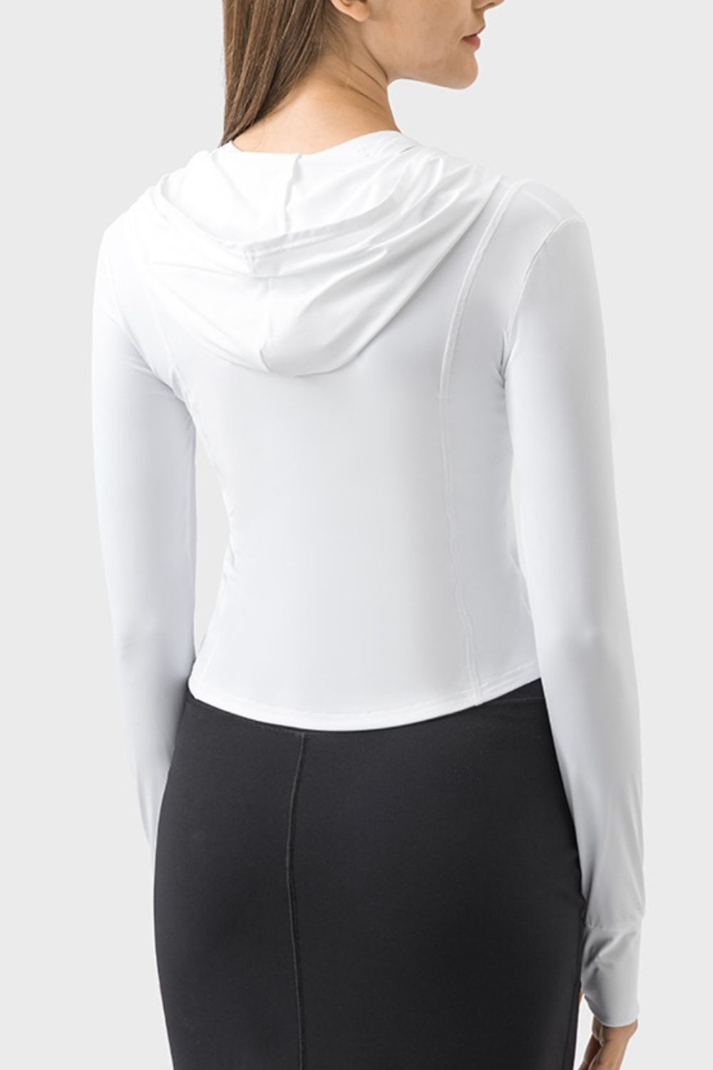 Millennia Pocketed Zip Up Hooded Long Sleeve Active Outerwear-Angel Casuals