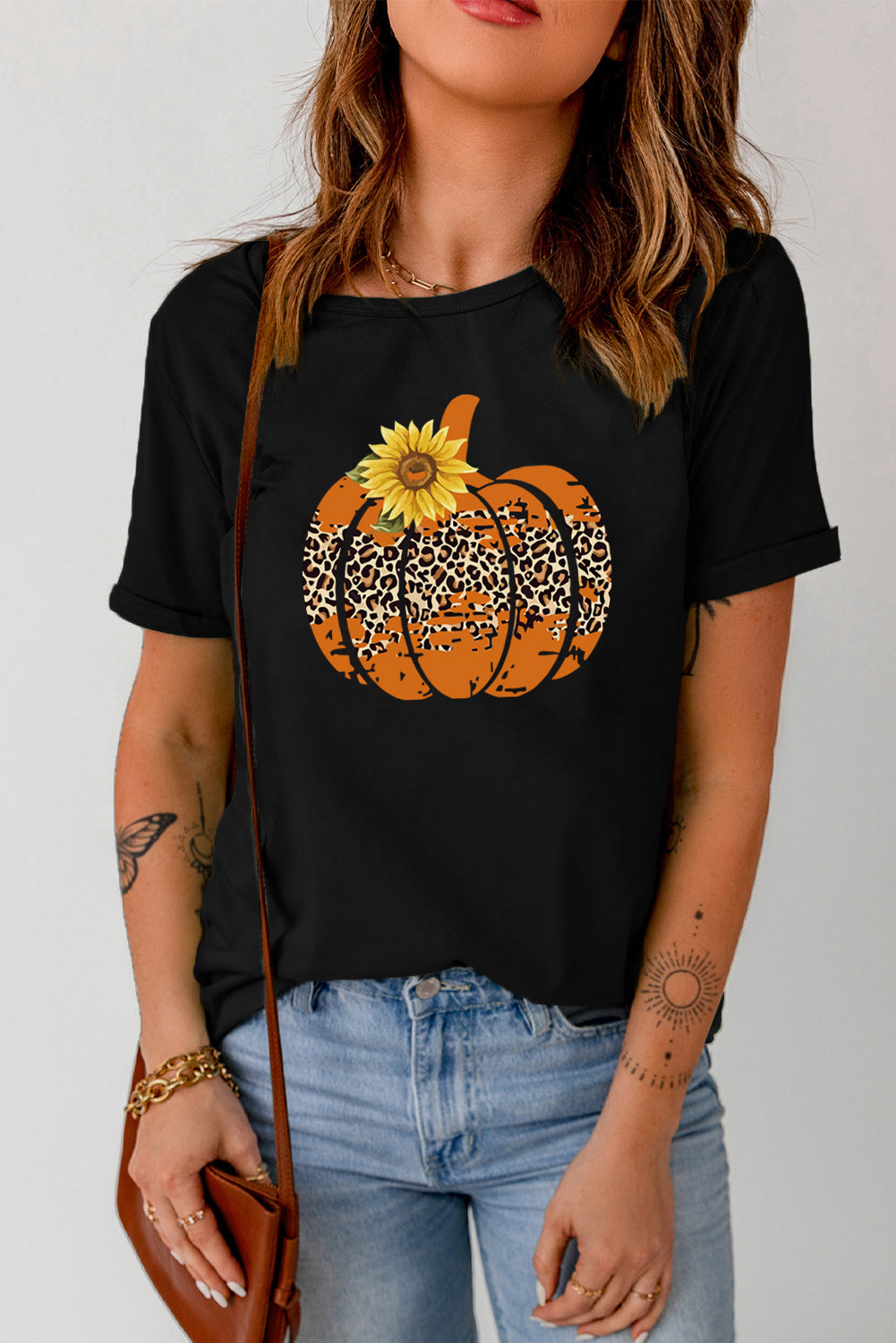 Floral Pumpkin Graphic Tee-Angel Casuals