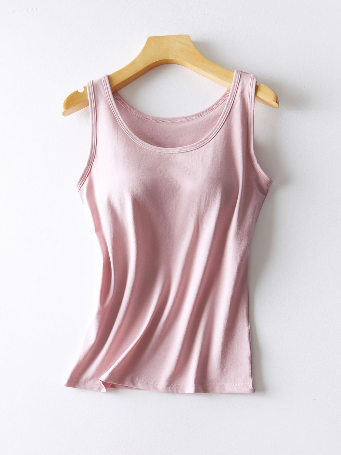 Round Neck Tank with Bra-Angel Casuals