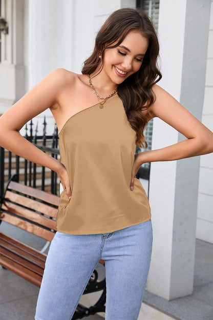 One Shoulder Sleeveless Top-Angel Casuals