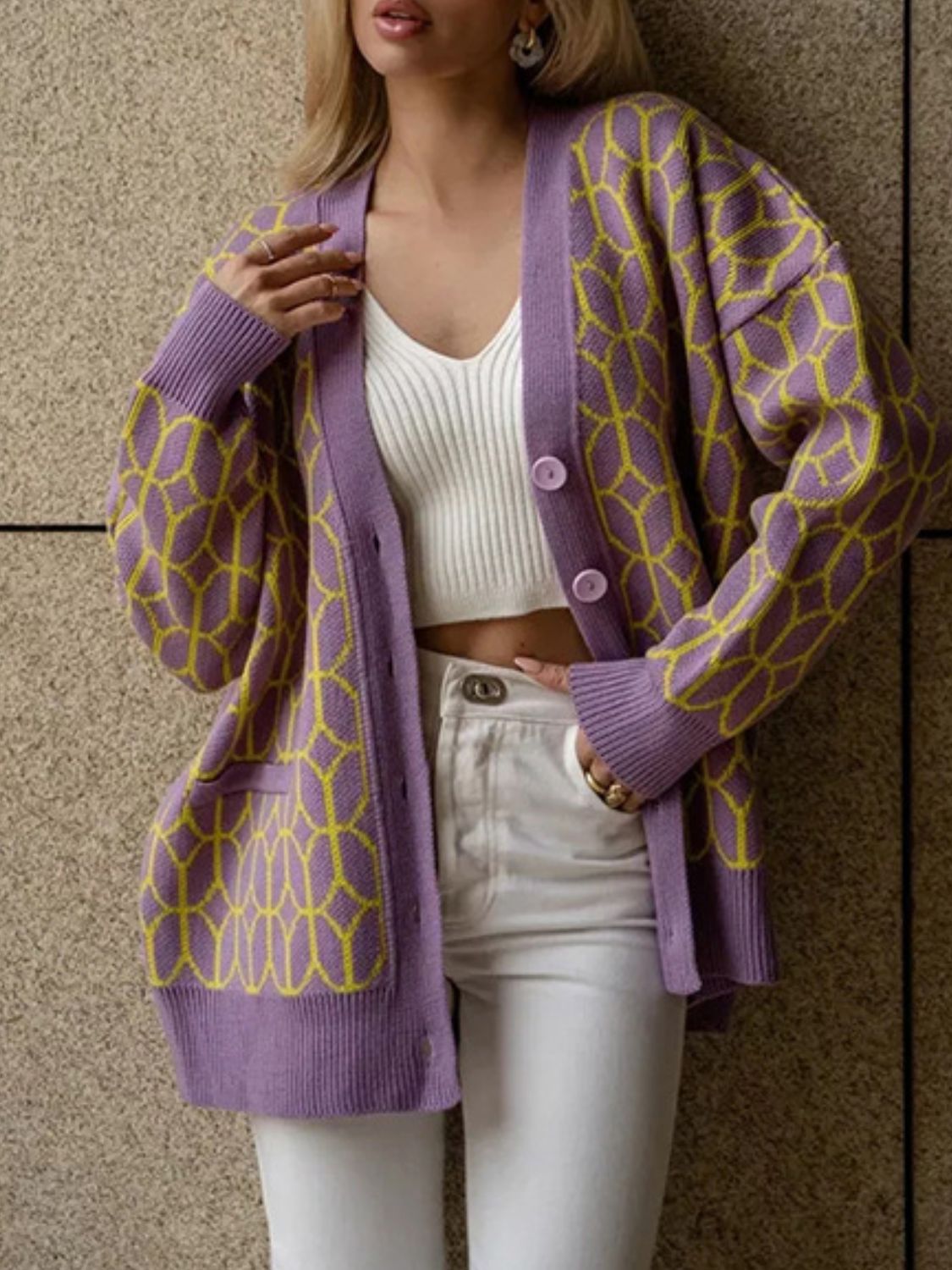 Button Up Long Sleeve Cardigan-Angel Casuals