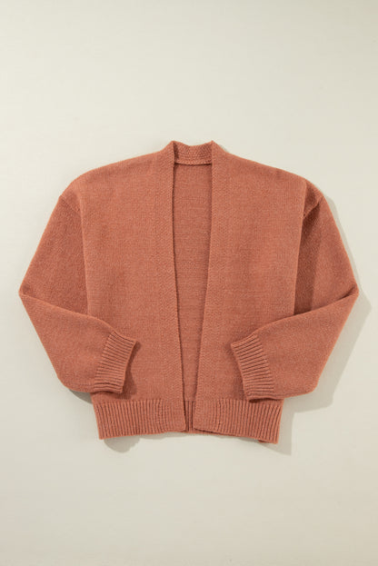 Slit Open Front Dropped Shoulder Cardigan-Angel Casuals
