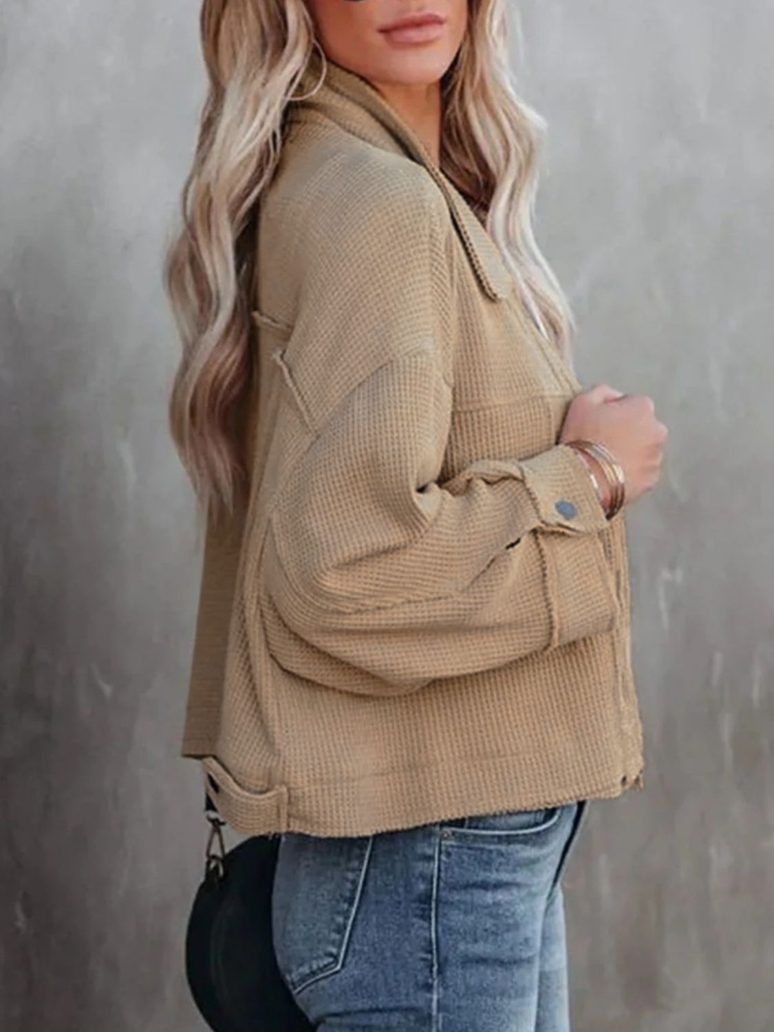 Button Up Long Sleeve Jacket-Angel Casuals