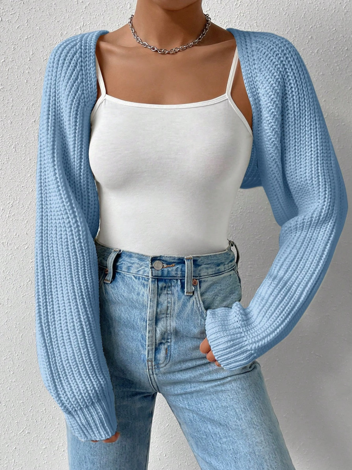 Honey Open Front Long Sleeve Cropped Cardigan-Angel Casuals