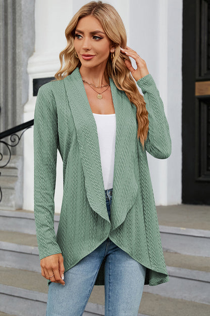 Open Front Long Sleeve Cardigan-Angel Casuals