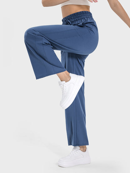 Drawstring Pocketed Active Pants-Angel Casuals