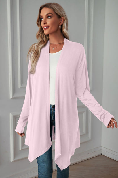 Open Front Long Sleeve Cardigan-Angel Casuals