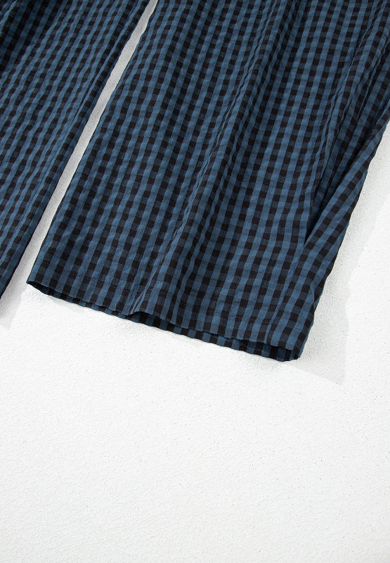 Plaid Wide Strap Wide Leg Overalls-Angel Casuals