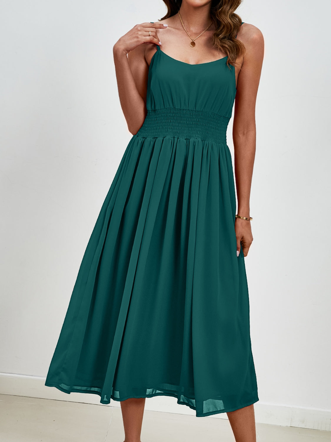 Scoop Neck Midi Cami Dress-Angel Casuals